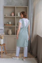 Load image into Gallery viewer, 100% Linen Japanese Apron in Mint