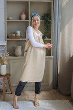 Load image into Gallery viewer, 100% Linen Japanese Apron in Ecru