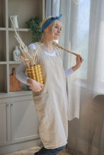 Load image into Gallery viewer, 100% Linen Japanese Apron in Ecru