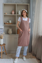 Load image into Gallery viewer, 100% Linen Japanese Apron in Mauve