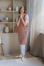 Load image into Gallery viewer, 100% Linen Japanese Apron in Mauve