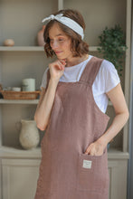 Load image into Gallery viewer, 100% Linen Japanese Apron in Mauve