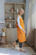 Load image into Gallery viewer, 100% Linen Japanese Apron in Mustard Yellow