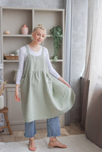 Load image into Gallery viewer, 100% Linen French Apron in Sage