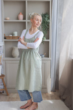 Load image into Gallery viewer, 100% Linen French Apron in Sage