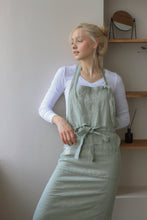 Load image into Gallery viewer, 100% Linen Italian Apron in Sage