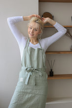 Load image into Gallery viewer, 100% Linen Italian Apron in Sage