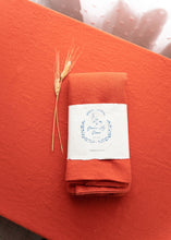 Load image into Gallery viewer, 100% Linen Tablecloth in Salamander Orange - 55"х79"