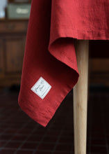 Load image into Gallery viewer, 100% Linen Tablecloth in Vintage Red - 55"х79"