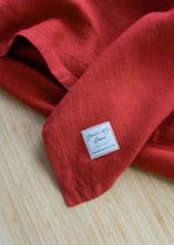Load image into Gallery viewer, 100% Linen Tablecloth in Vintage Red - 55"х79"