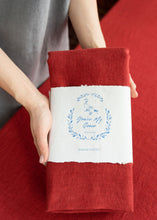 Load image into Gallery viewer, 100% Linen Tablecloth in Vintage Red - 55"х79"