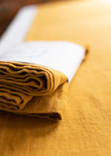 Load image into Gallery viewer, 100% Linen Table Runner in Mustard Yellow Small