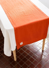 Load image into Gallery viewer, 100% Linen Table Runner in Salamander Orange Large