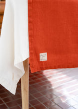 Load image into Gallery viewer, 100% Linen Table Runner in Salamander Orange Large