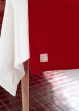 Load image into Gallery viewer, 100% Linen Table Runner in Christmas Red Small