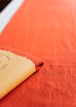 Load image into Gallery viewer, 100% Linen Table Runner in Salamander Orange Large