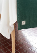 Load image into Gallery viewer, 100% Linen Table Runner in Pine Green Large