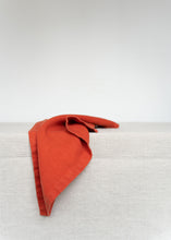 Load image into Gallery viewer, 100% Linen Classic Napkins in Salamander Orange - Set of 4