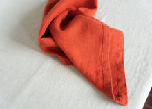Load image into Gallery viewer, 100% Linen Classic Napkins in Salamander Orange - Set of 4
