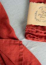 Load image into Gallery viewer, 100% Linen Classic Napkins in Salamander Orange - Set of 4