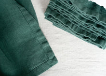 Load image into Gallery viewer, 100% Linen Classic Napkins in Pine Green - Set of 4
