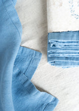 Load image into Gallery viewer, 100% Linen Classic Napkins in Sky Blue - Set of 4