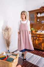 Load image into Gallery viewer, 100% Linen French Apron in Oyster Rose