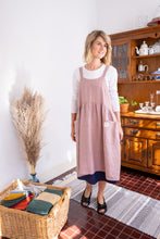 Load image into Gallery viewer, 100% Linen French Apron in Oyster Rose