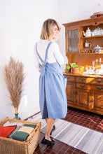 Load image into Gallery viewer, 100% Linen French Apron in Sky Blue