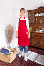 Load image into Gallery viewer, 100% Linen Italian Apron in Pomegranate
