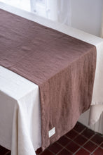 Load image into Gallery viewer, 100% Linen Table Runner in Chocolate Medium