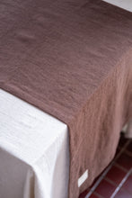 Load image into Gallery viewer, 100% Linen Table Runner in Chocolate Medium