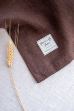 Load image into Gallery viewer, 100% Linen Table Runner in Chocolate Medium