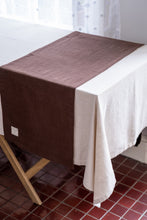 Load image into Gallery viewer, 100% Linen Table Runner in Chocolate Medium