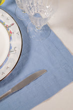 Load image into Gallery viewer, 100% Linen Placemats in Sky Blue