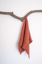 Load image into Gallery viewer, Linen Waffle Hand Towel in Peach