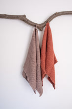 Load image into Gallery viewer, Linen Waffle Hand Towel in Peach