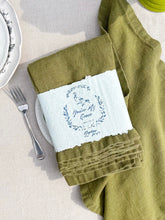 Load image into Gallery viewer, 100% Linen Classic Napkins in Olive - Set of 4