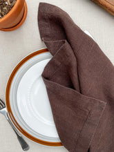 Load image into Gallery viewer, 100% Linen Classic Napkins in Chocolate