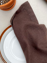 Load image into Gallery viewer, 100% Linen Classic Napkins in Chocolate