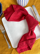 Load image into Gallery viewer, 100% Linen Classic Napkins in Vintage Red - Set of 4