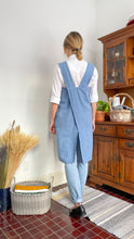 Load image into Gallery viewer, 100% Linen Japanese Apron in Sky Blue