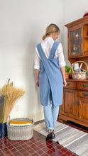 Load image into Gallery viewer, 100% Linen Japanese Apron in Sky Blue