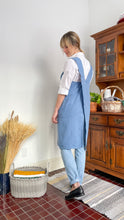 Load image into Gallery viewer, 100% Linen Japanese Apron in Sky Blue