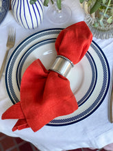 Load image into Gallery viewer, 100% Linen Classic Napkins in Salamander Orange - Set of 4