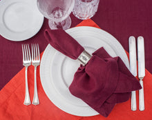 Load image into Gallery viewer, 100% Linen Classic Napkins in Bordeaux - Set of 4