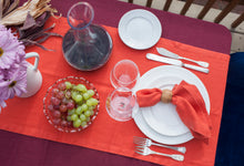 Load image into Gallery viewer, 100% Linen Classic Napkins in Salamander Orange - Set of 4