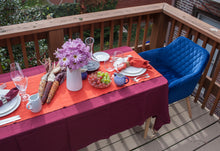 Load image into Gallery viewer, 100% Linen Table Runner in Salamander Orange Large