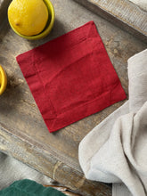 Load image into Gallery viewer, Linen Coasters - Vintage Red - Set of 4