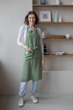 Load image into Gallery viewer, 100% Linen Italian Apron in Thyme